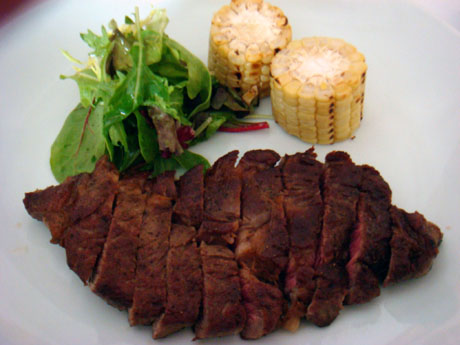 Rib-Eye steak with ponzu dipping sauce - $20