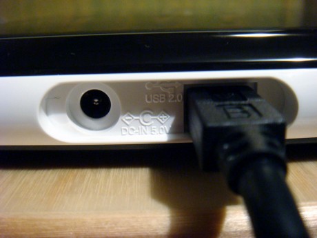 Back view of USB power (left) and USB data (right)