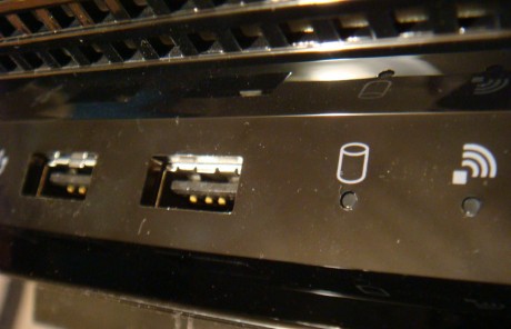 Front with 2 USB and HD/power LED indicators