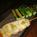 Yakitori - $2, Asparagus - $1.80